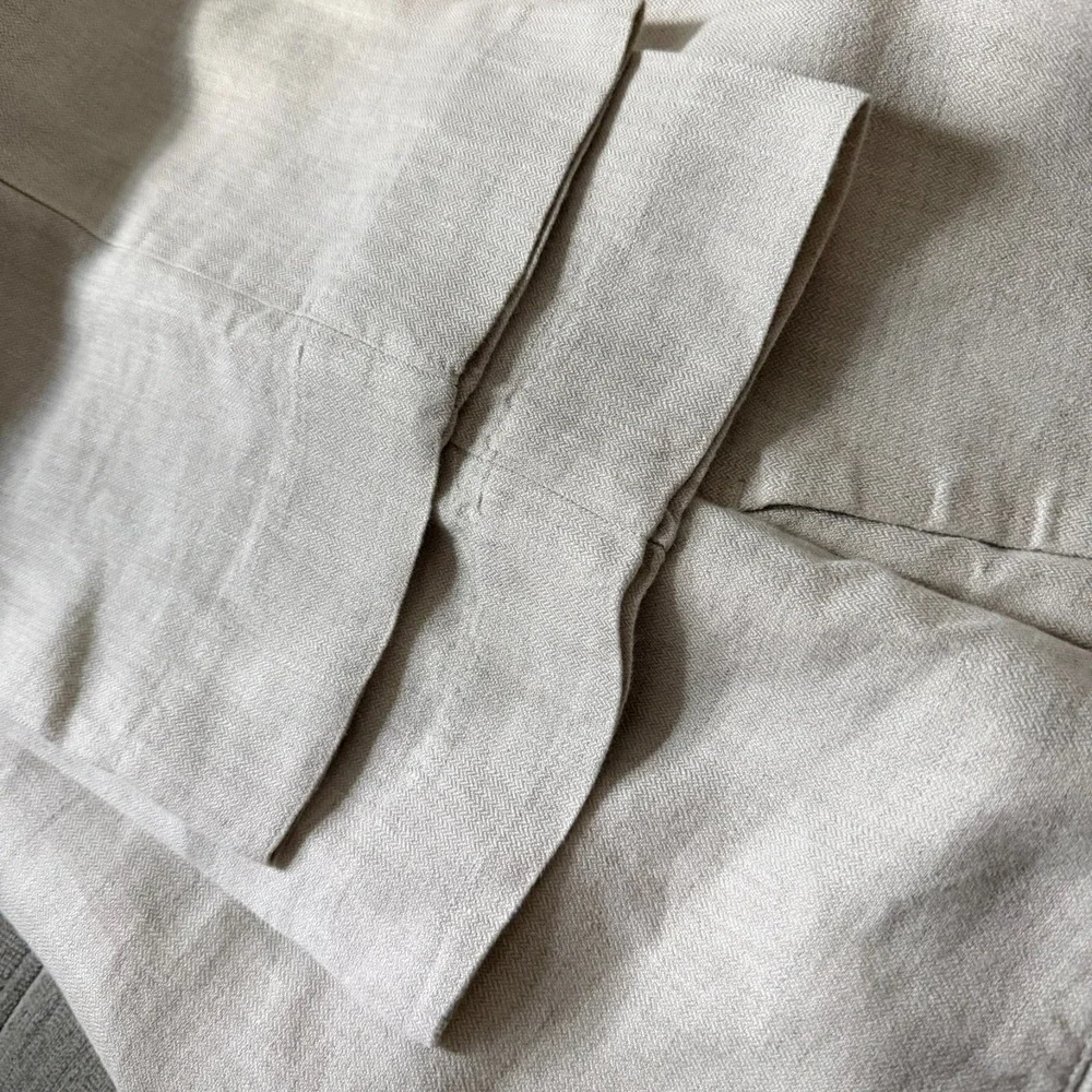 Murano Linen Pleated Pants Mens Beige Size 38 x 32 | RN58909